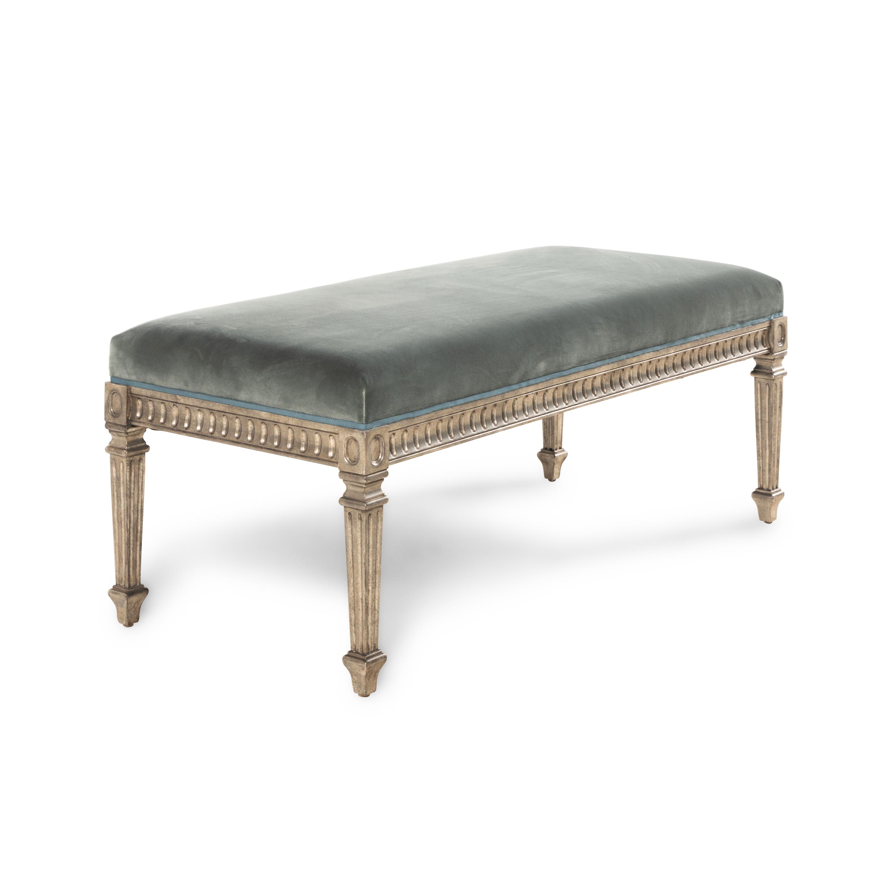 A Louis XVI Style Silvered Wood Hall Bench
