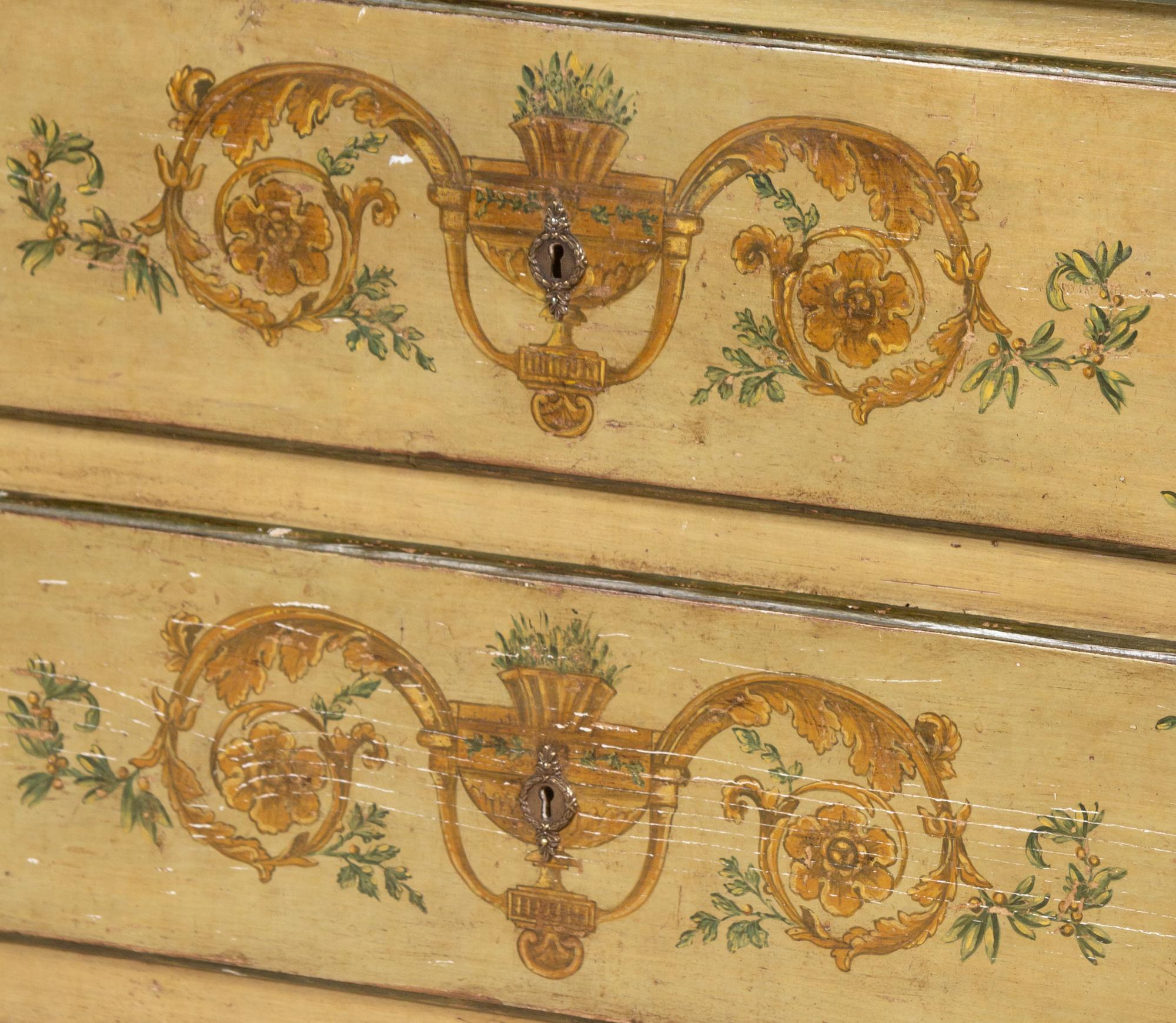 A Pair of Italian Painted Chests of Drawers