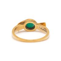 JULIUS COHEN, YELLOW GOLD, DIAMOND AND EMERALD RING