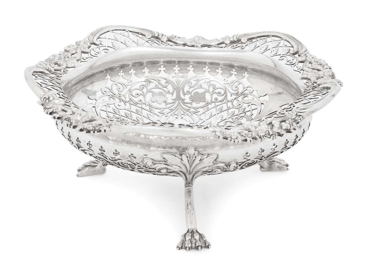 An English Silver Centerpiece Basket
