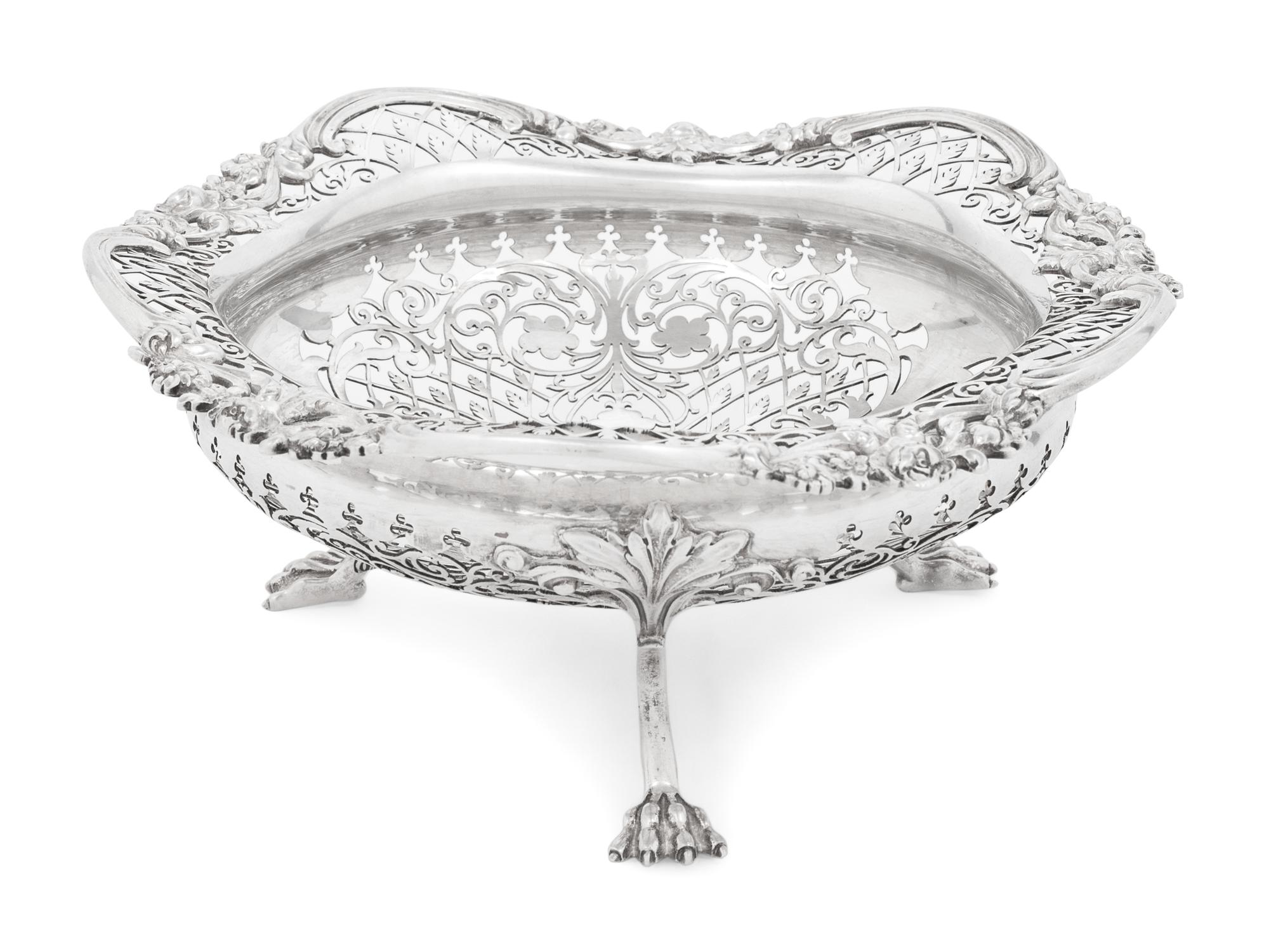 An English Silver Centerpiece Basket