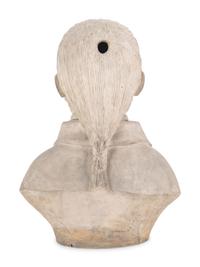 A Gray Plaster Bust of a Young Man