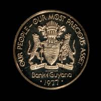 A 1977 Republic of Guyana Issued Franklin Mint Struck $100 Gold Proof