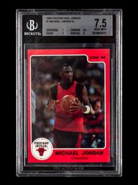 A 1986 Star Michael Jordan Set Checklist Card No. 1 (BGS 7.5 NEAR MINT+)