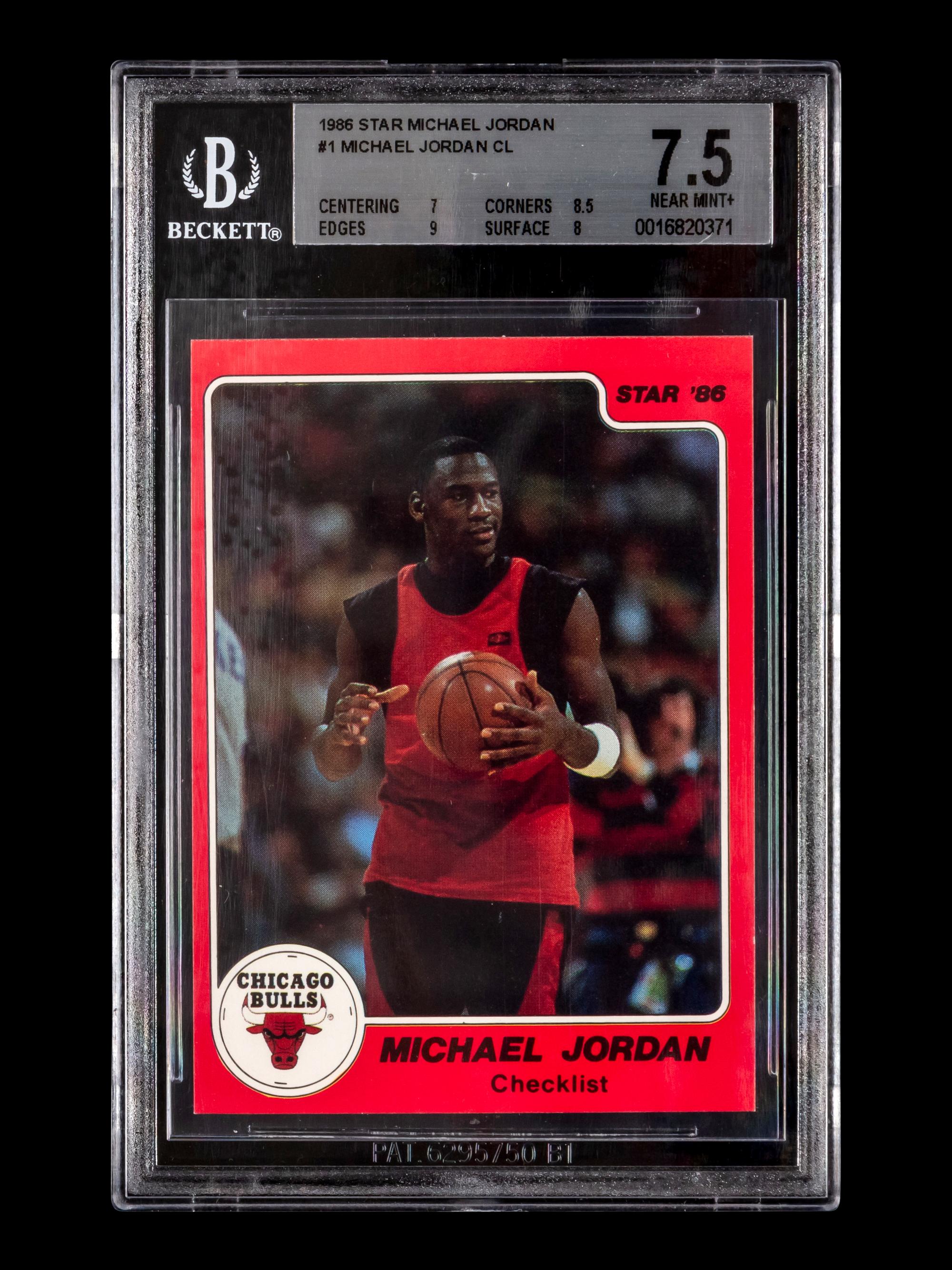 A 1986 Star Michael Jordan Set Checklist Card No. 1 (BGS 7.5 NEAR MINT+)