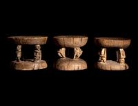 Three African Wood Stools