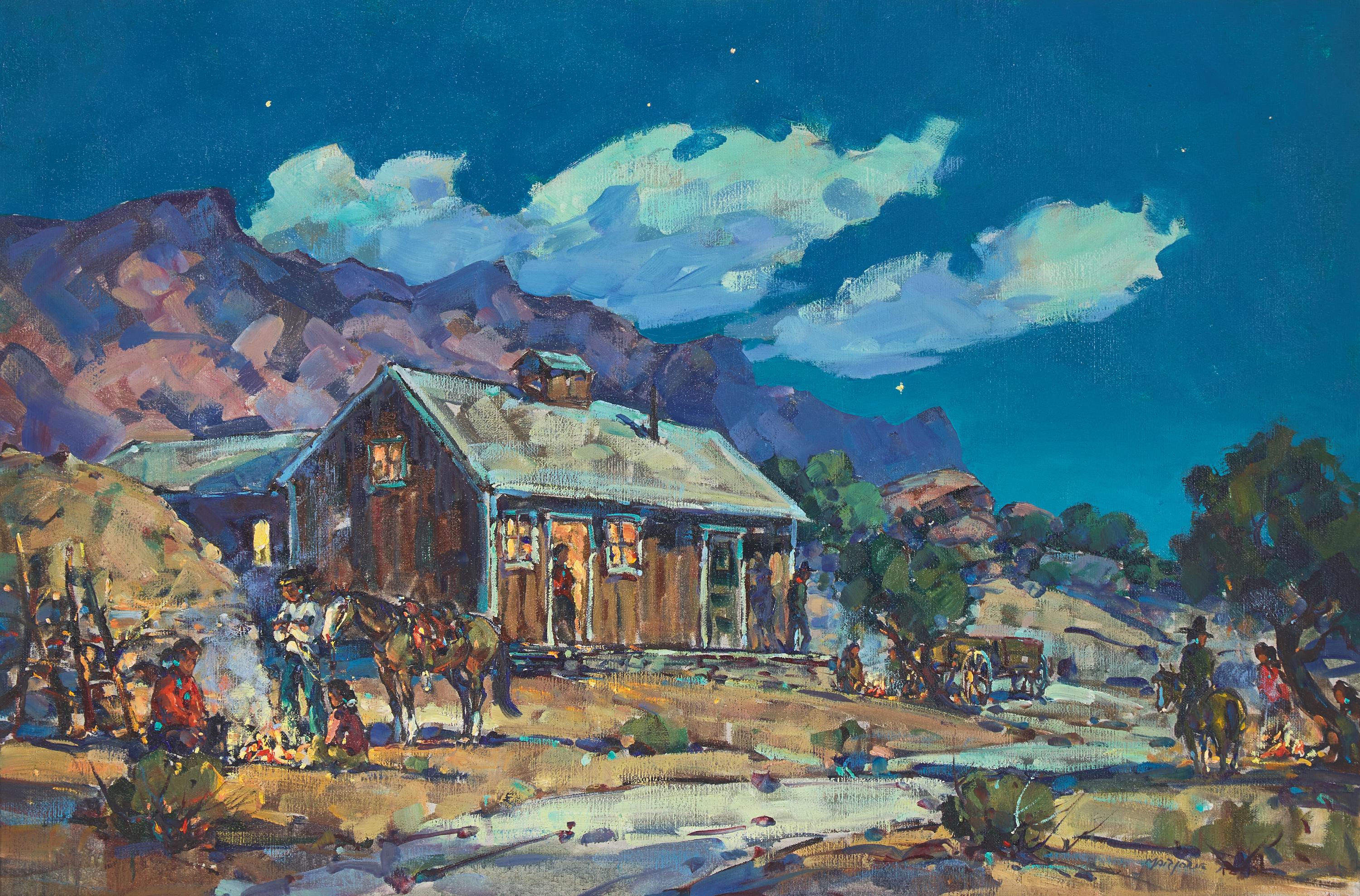 Marjorie Reed (American, 1915-1996) — Overnight Guests at Cedar Ridge Trading Post