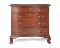 A Chippendale Cherrywood Oxbow Chest of Drawers, Connecticut, Circa 1780