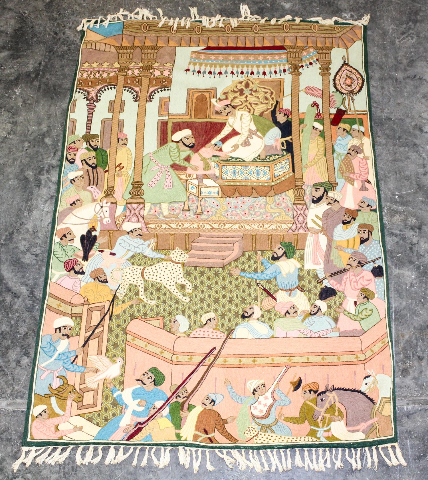 An Indian Tapestry. Height 71 x width 44 1/2 inches.