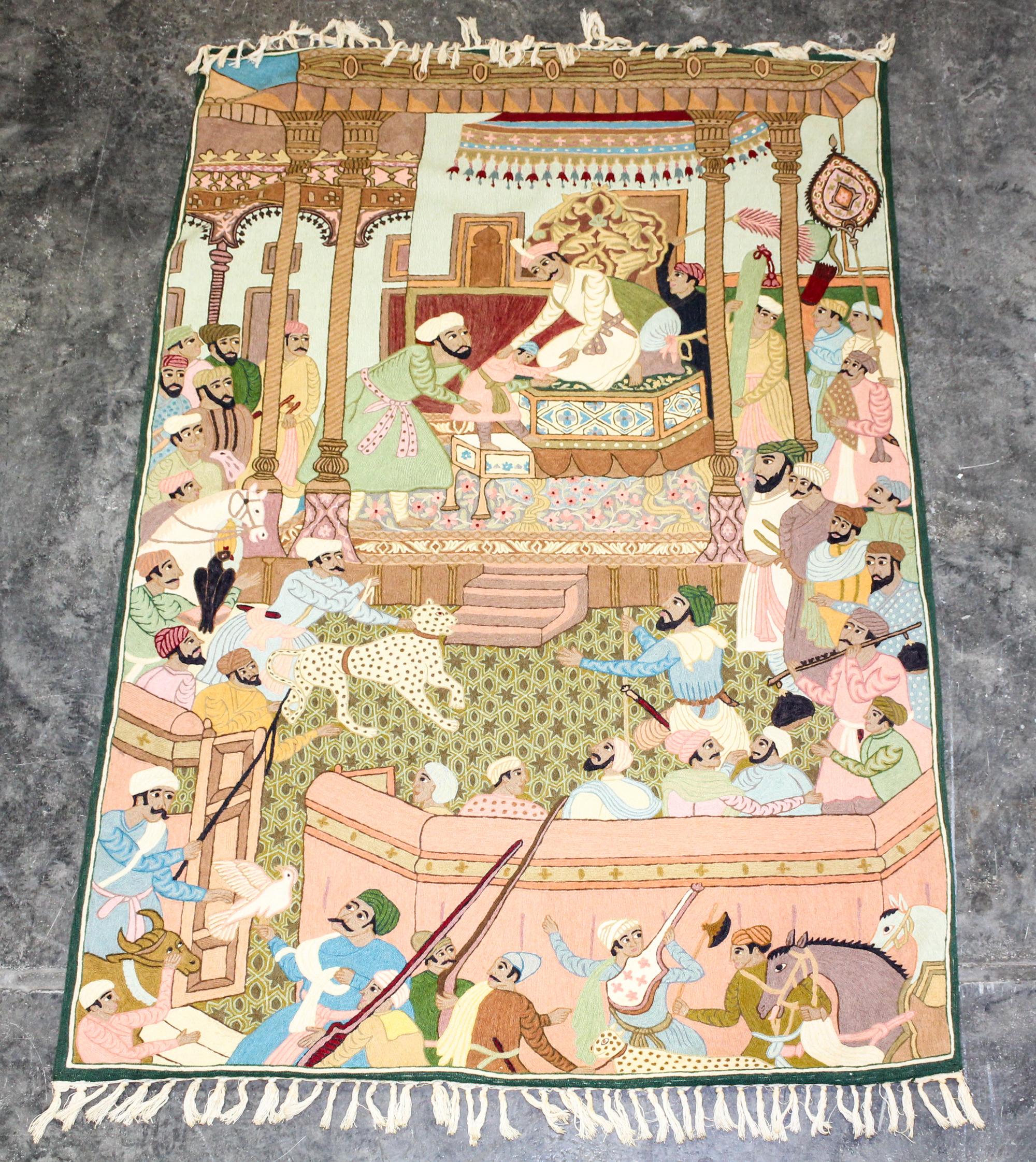 An Indian Tapestry. Height 71 x width 44 1/2 inches.