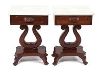 A Pair of Victorian Style Mahogany Side Tables Height 28 x width 19 x depth 15 inches. — 20TH CENTURY