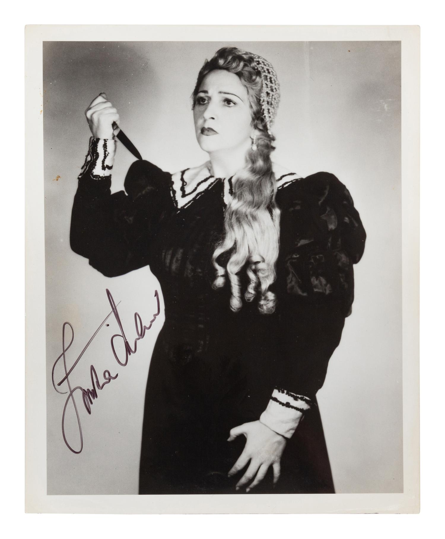 [20TH-CENTURY OPERA SINGERS]. A group of 6 photographs or photographic prints of opera singers from the 1930s, most signed, comprising images of: