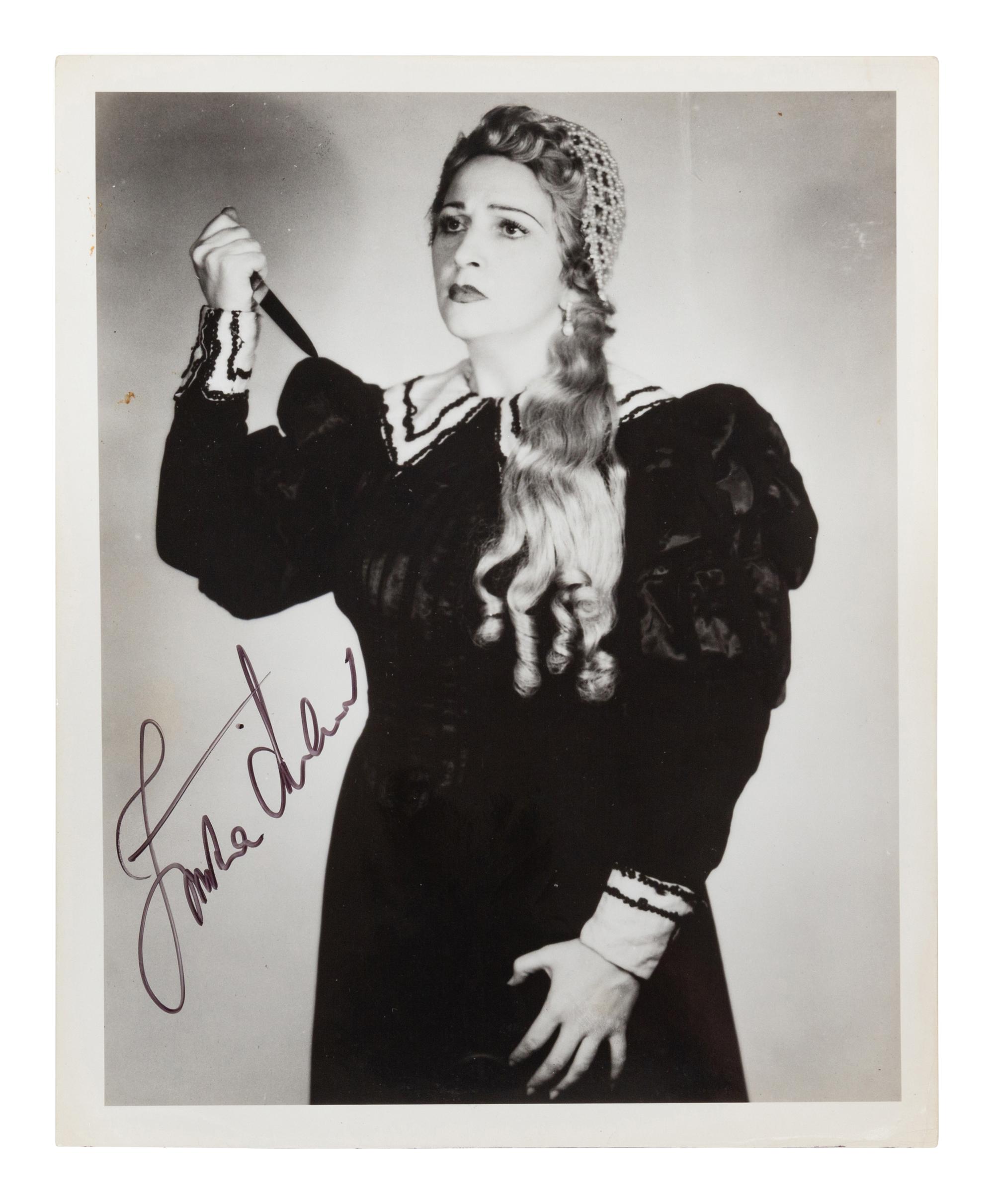 [20TH-CENTURY OPERA SINGERS]. A group of 6 photographs or photographic prints of opera singers from the 1930s, most signed, comprising images of: