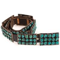 Navajo Sterling Silver and Turquoise Cluster Concha Belt