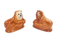 Two Pairs of Staffordshire Style Lions