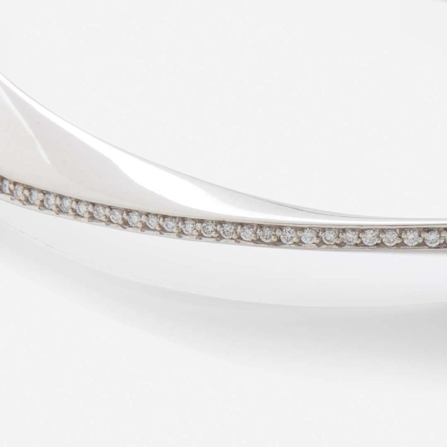 A Contemporary 14K White Gold and Diamond Bracelet