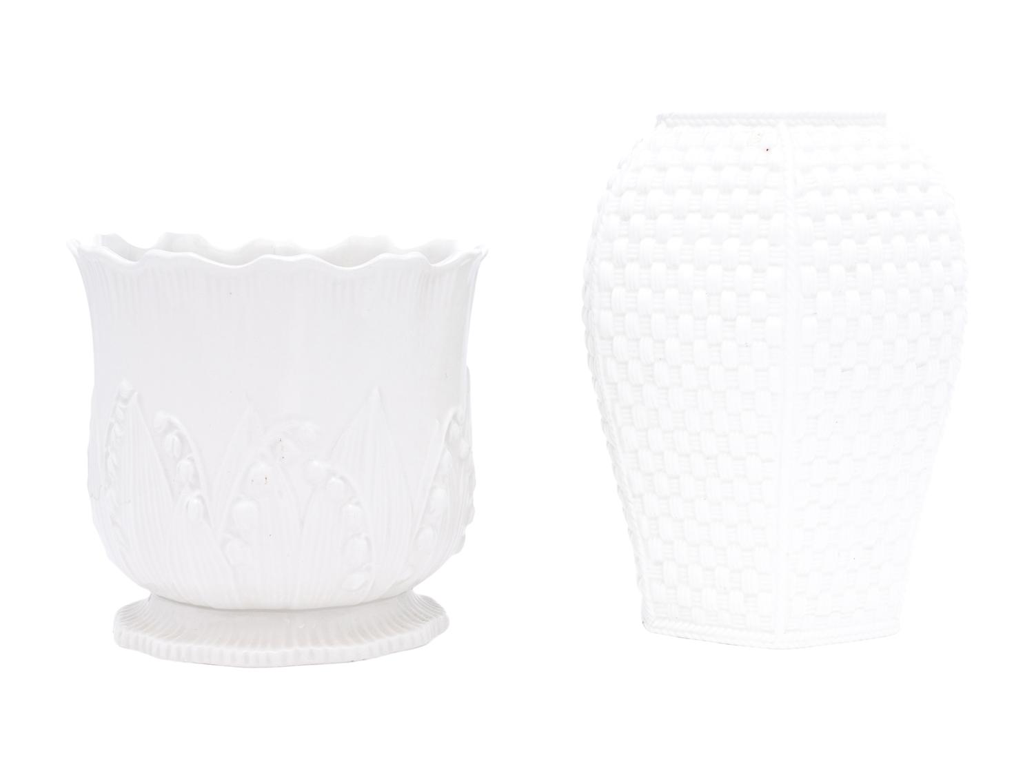 Two White Glazed Porcelain Vases Retailed by Tiffany and Co.