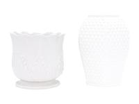 Two White Glazed Porcelain Vases Retailed by Tiffany and Co.
