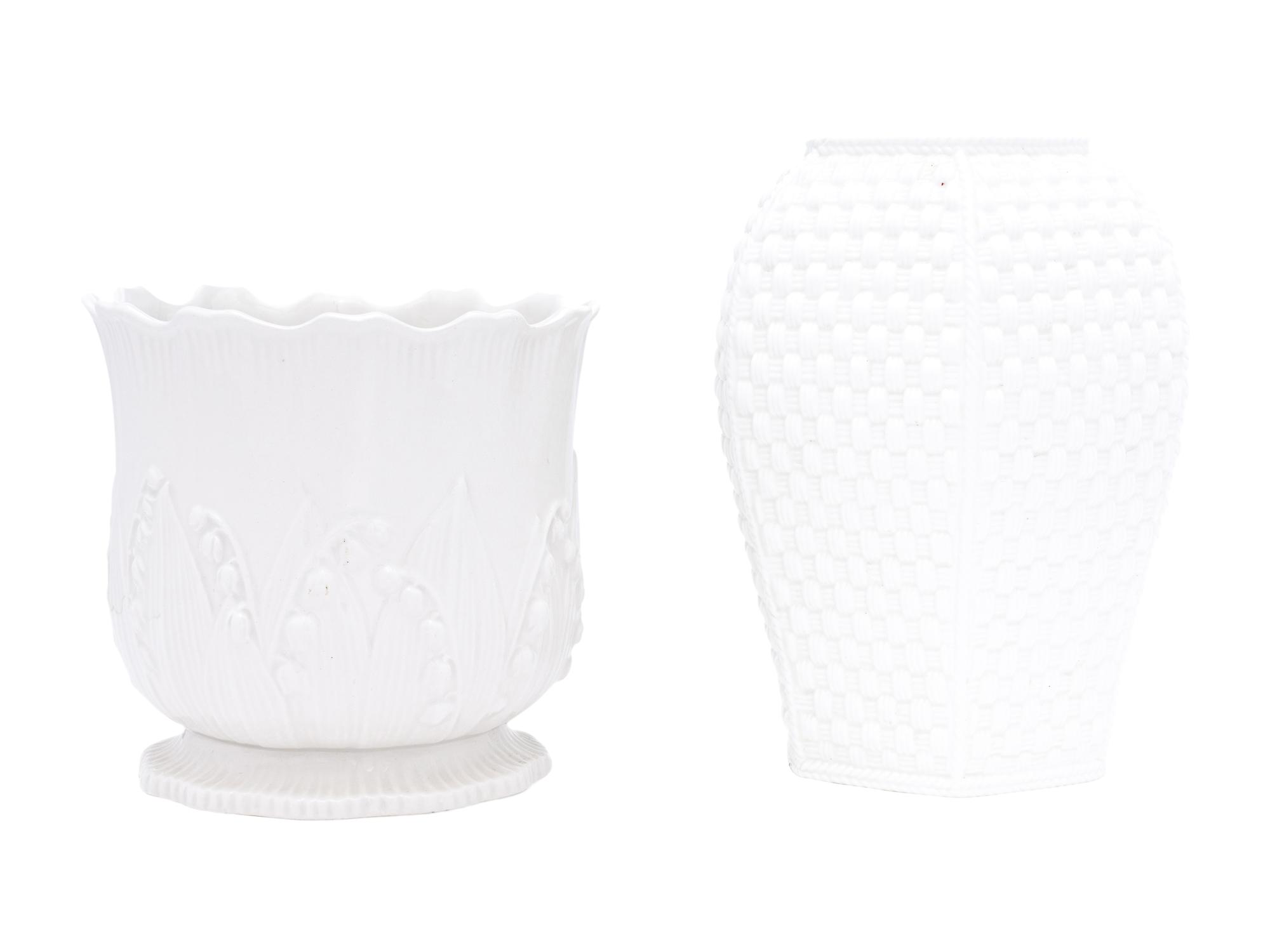 Two White Glazed Porcelain Vases Retailed by Tiffany and Co.