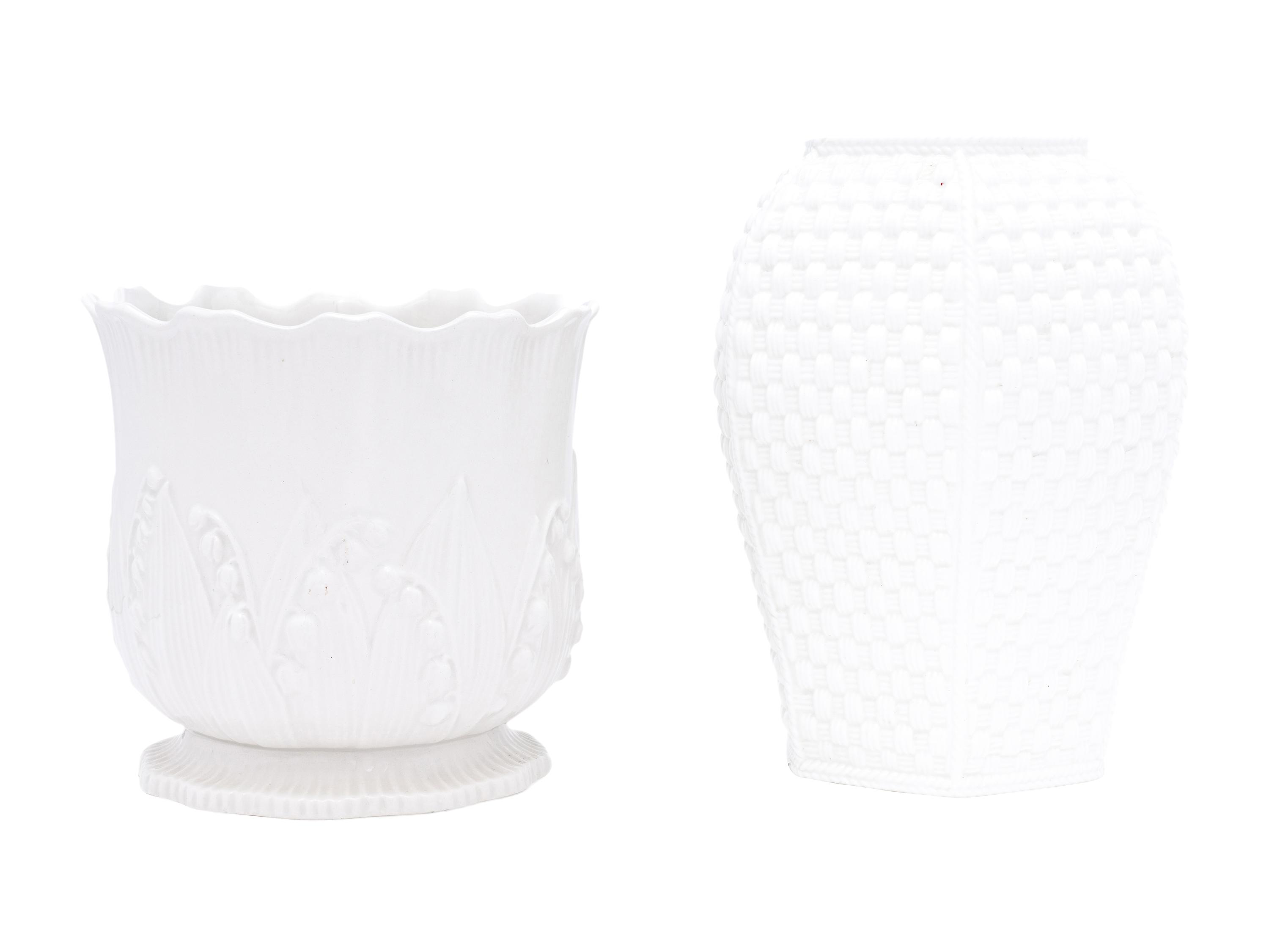 Two White Glazed Porcelain Vases Retailed by Tiffany and Co.