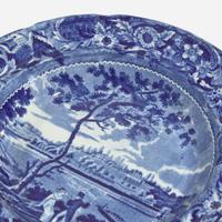 A group of twelve Staffordshire Historical Blue tablewares in Philadelphia Views; Joseph Stubbs, Burslem, England, circa 1825