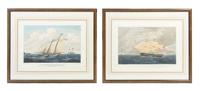 Three Handcolored Nautical Engravings, C. HUNT, CIRCA 1850, Height 29 x 35 1/2 inches (frame). — C. HUNT, CIRCA 1850,