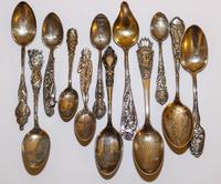 A Group of Twelve Silver Souvenir Spoons, Various Makers, Primarily 19th Century, of "New York" interest.