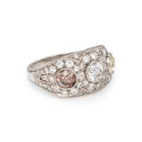 DIAMOND AND COLORED DIAMOND RING