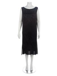 Black Silk Jacquard Flapper Dress, 1920s