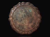 A very large Song/Yuan style patinated bronze charger 宋元式銅加漆大盤