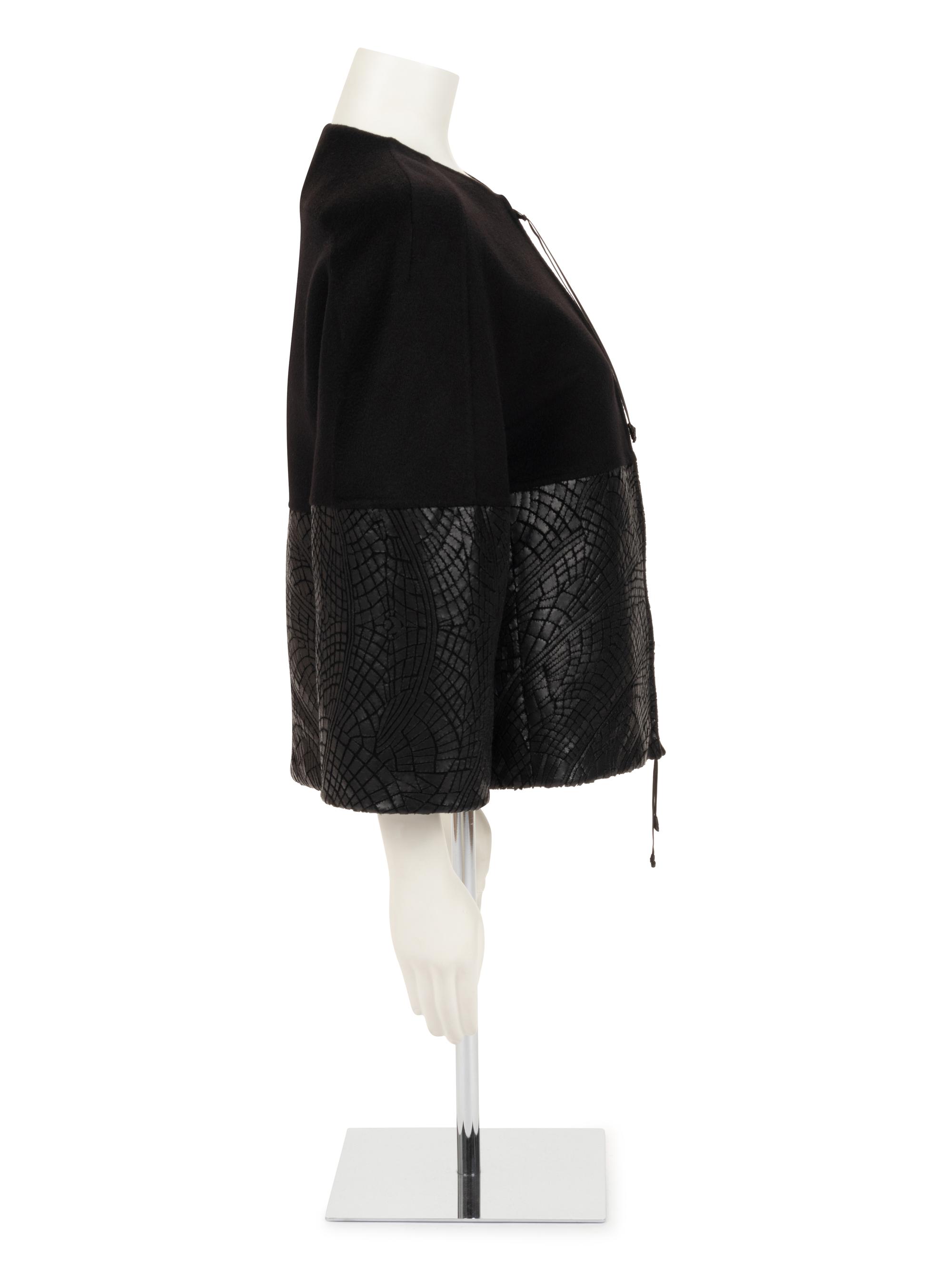 Ralph Rucci Cashmere and Embroidered Leather Jacket, Fall 2013