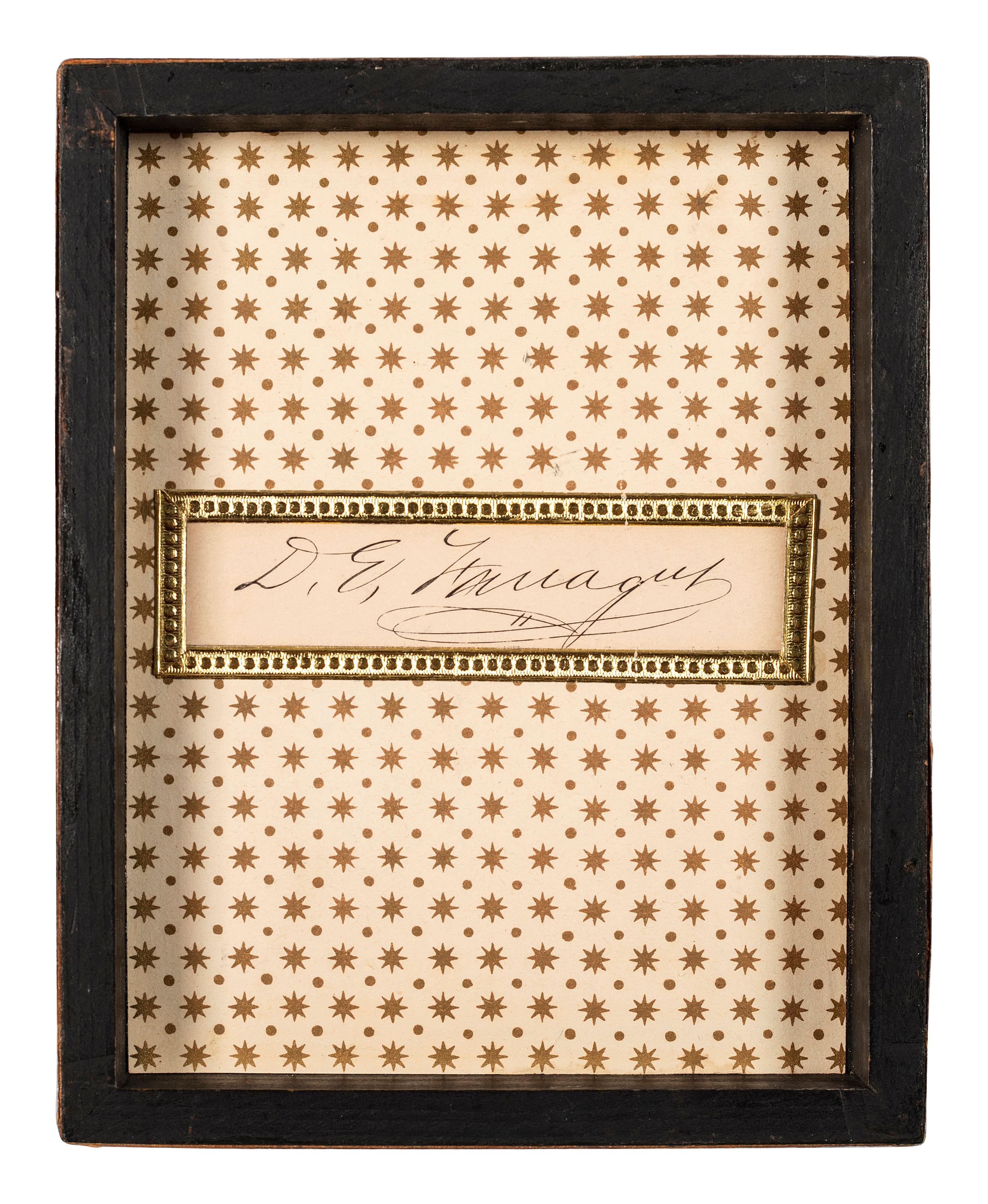 [CIVIL WAR]. FARRAGUT, David G. (1801-1870). A group of 9 items highlighted by Admiral D.G. Farragut signed item and CDVs.
