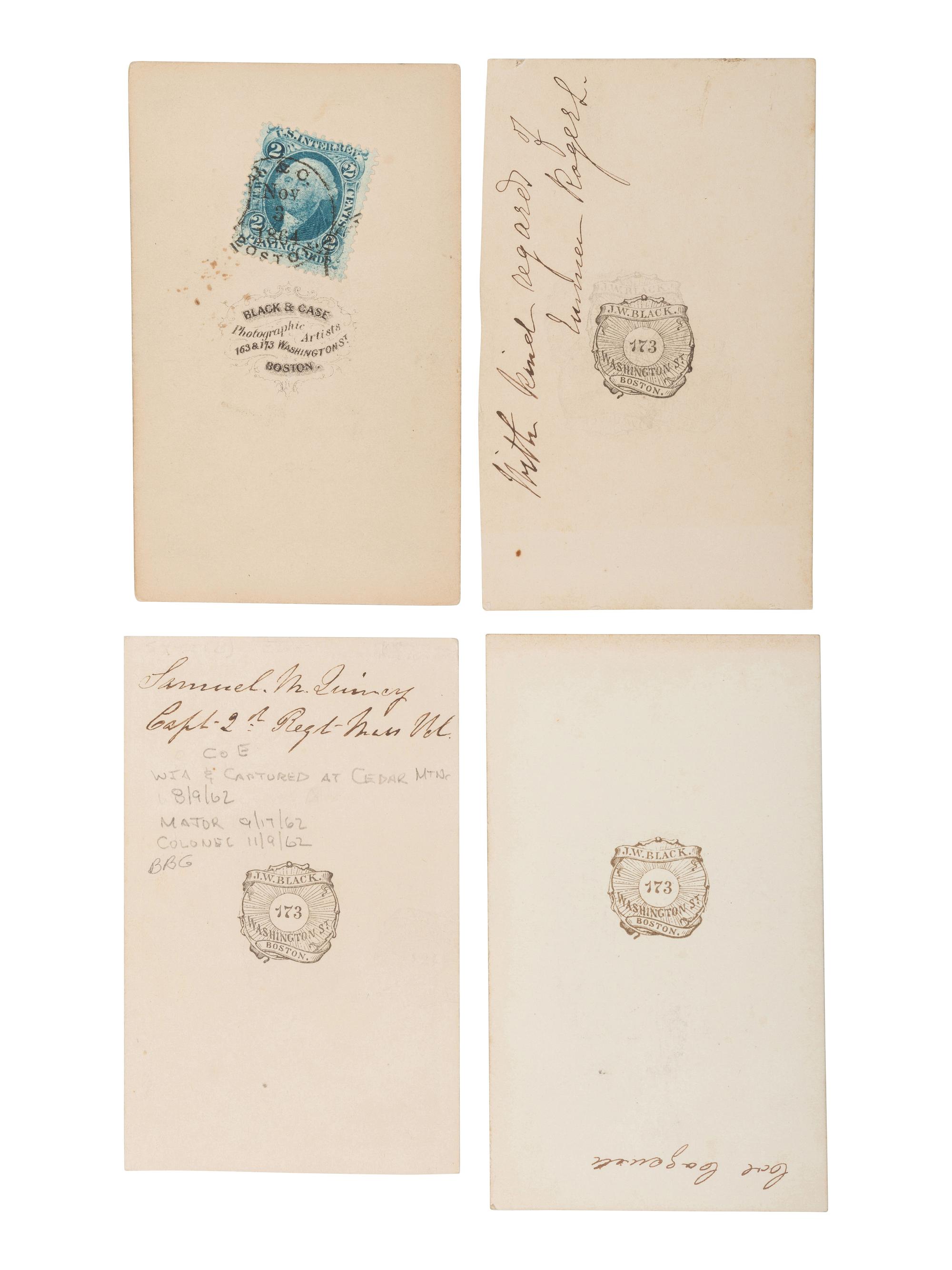 [CIVIL WAR]. 18 CDVs of officers of the 2nd Massachusetts Infantry, which saw extensive combat at Antietam and Gettysburg.