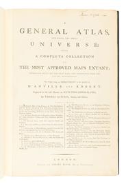 [MAPS & ATLASES]. KITCHIN, Thomas (1718-1784). A General Atlas, Describing The Whole Universe. Being a Complete and New Collection of the Most Approved Maps Extant . London: Printed and sold by R. Sayer and J. Bennett, n.d. [1775-1790].