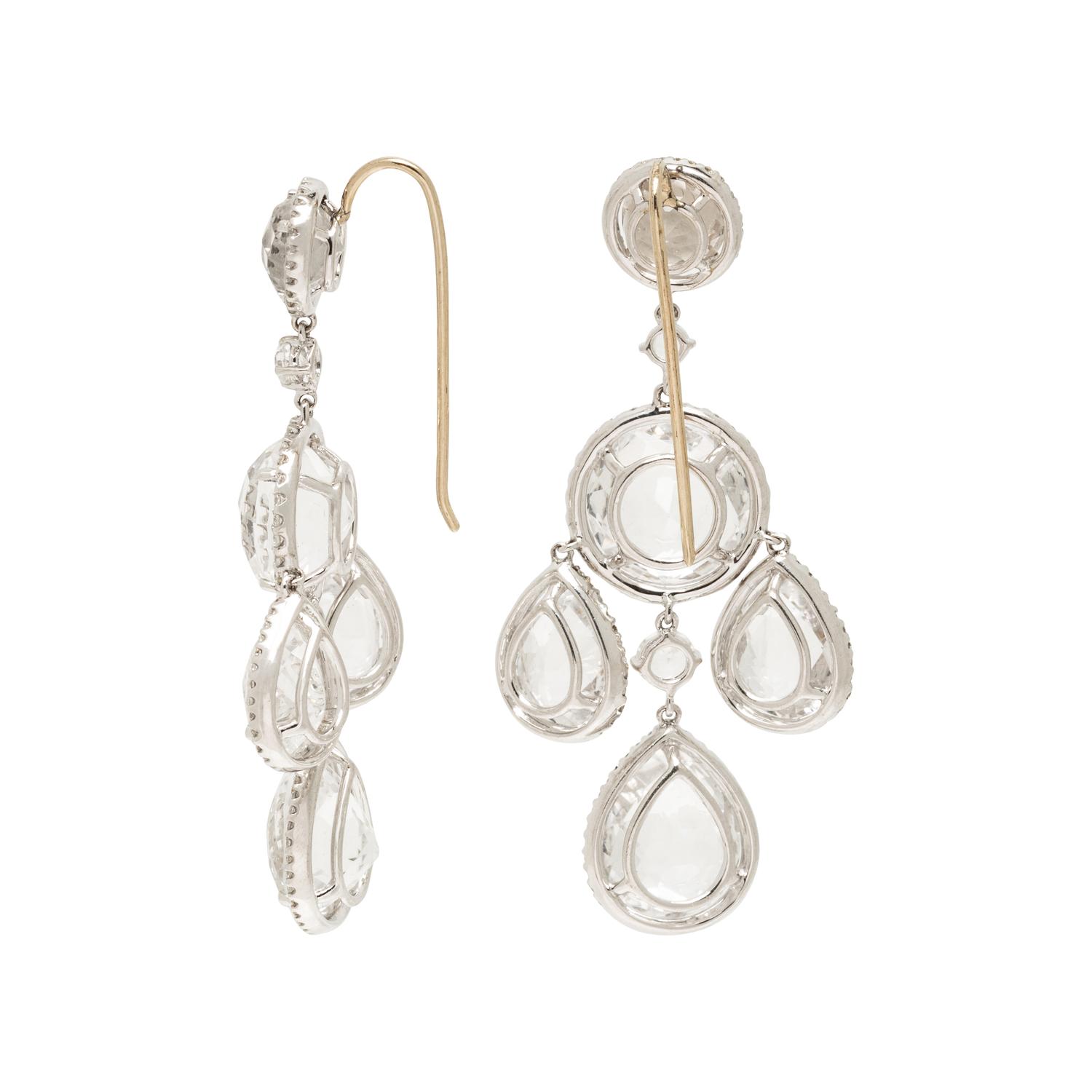 TOPAZ AND DIAMOND PENDANT EARRINGS