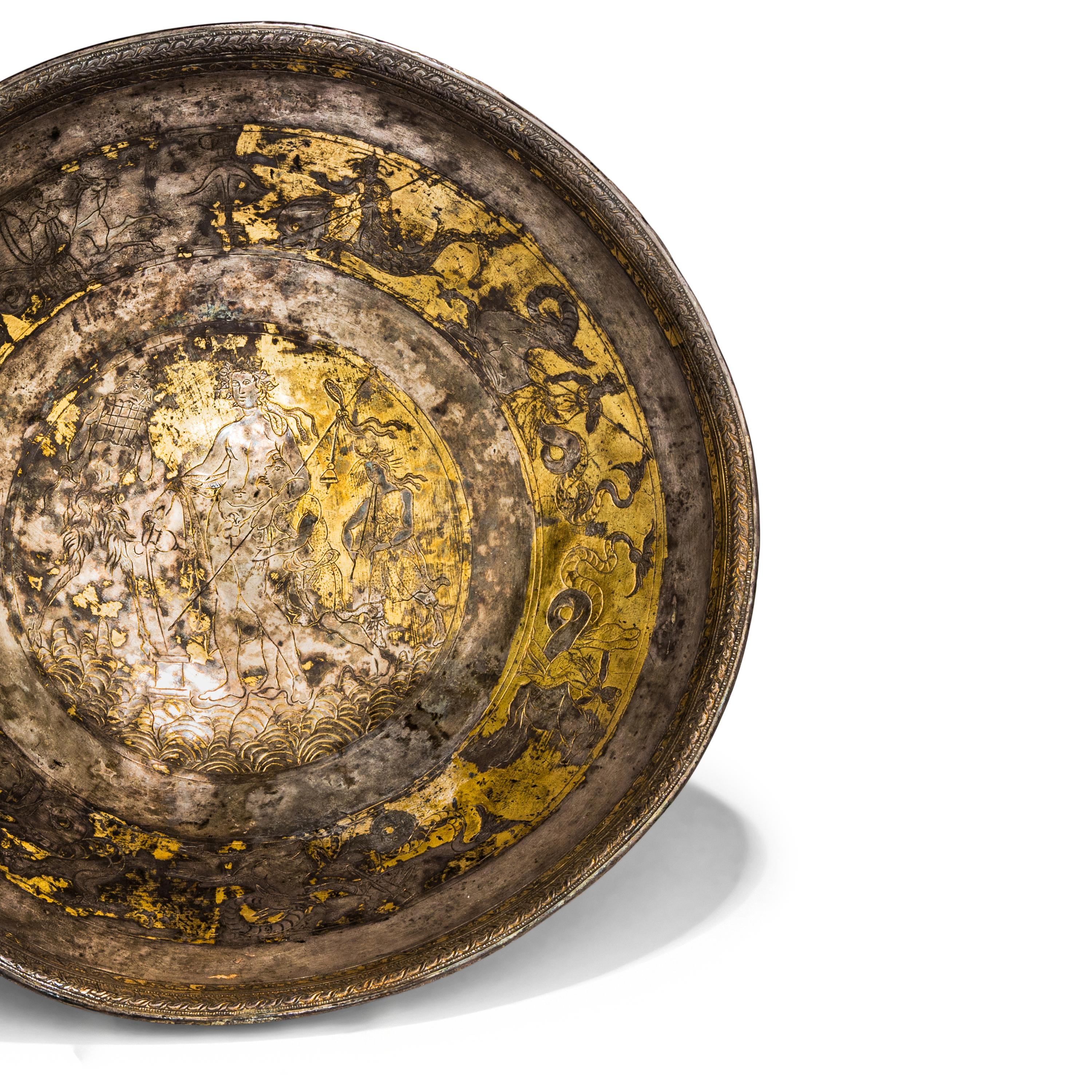 A Hellenistic Gilt-Silver Cup with Dionysos and Marine Thiasos
