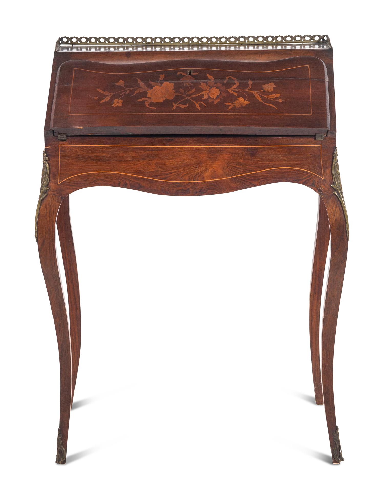 A Louis XV Style Marquetry Bureau en Pente