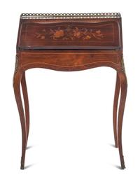 A Louis XV Style Marquetry Bureau en Pente
