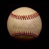 A Babe Ruth Single Signed Baseball (Beckett Authentication Services Encapsulated),