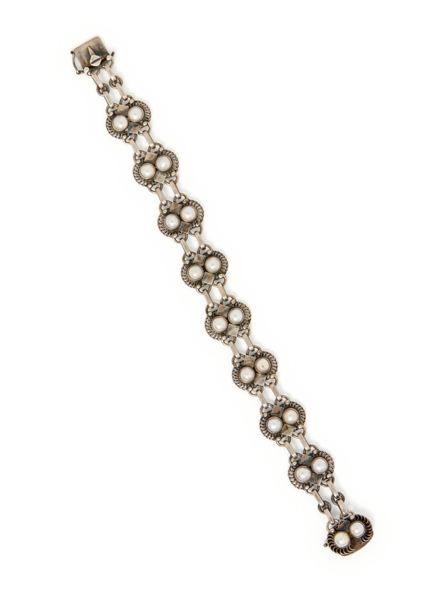 GEORG JENSEN, SILVER AND CULTURED PEARL JEWELRY SUITE