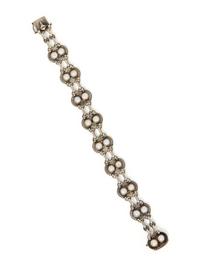 GEORG JENSEN, SILVER AND CULTURED PEARL JEWELRY SUITE