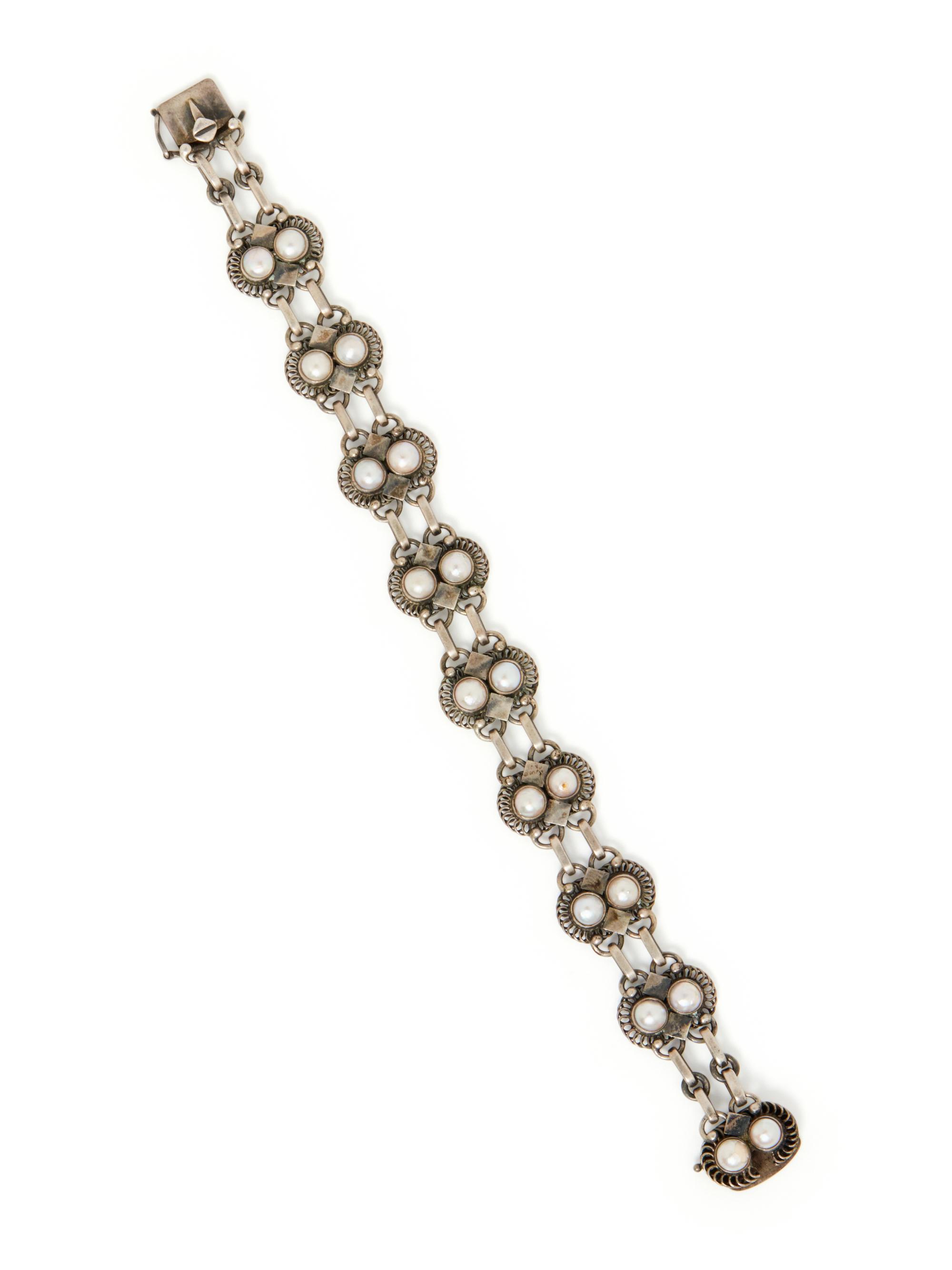 GEORG JENSEN, SILVER AND CULTURED PEARL JEWELRY SUITE