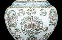 A Painted Enamel on Bronze Covered Jar