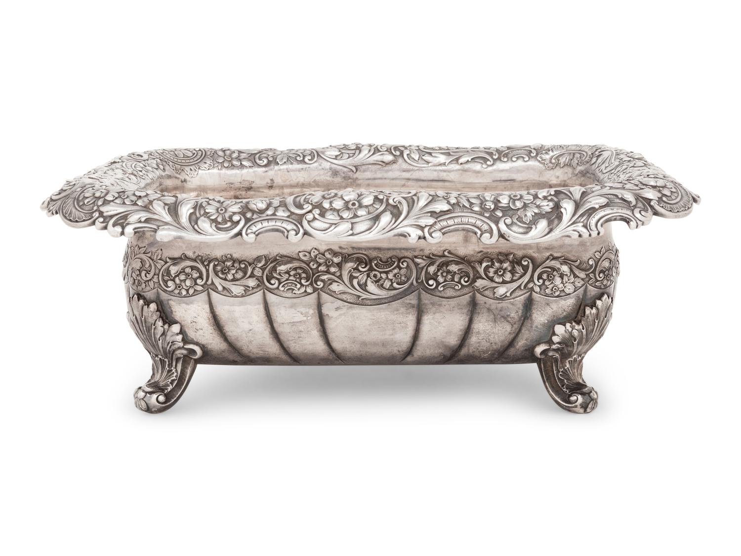 An American Silver Footed Basin