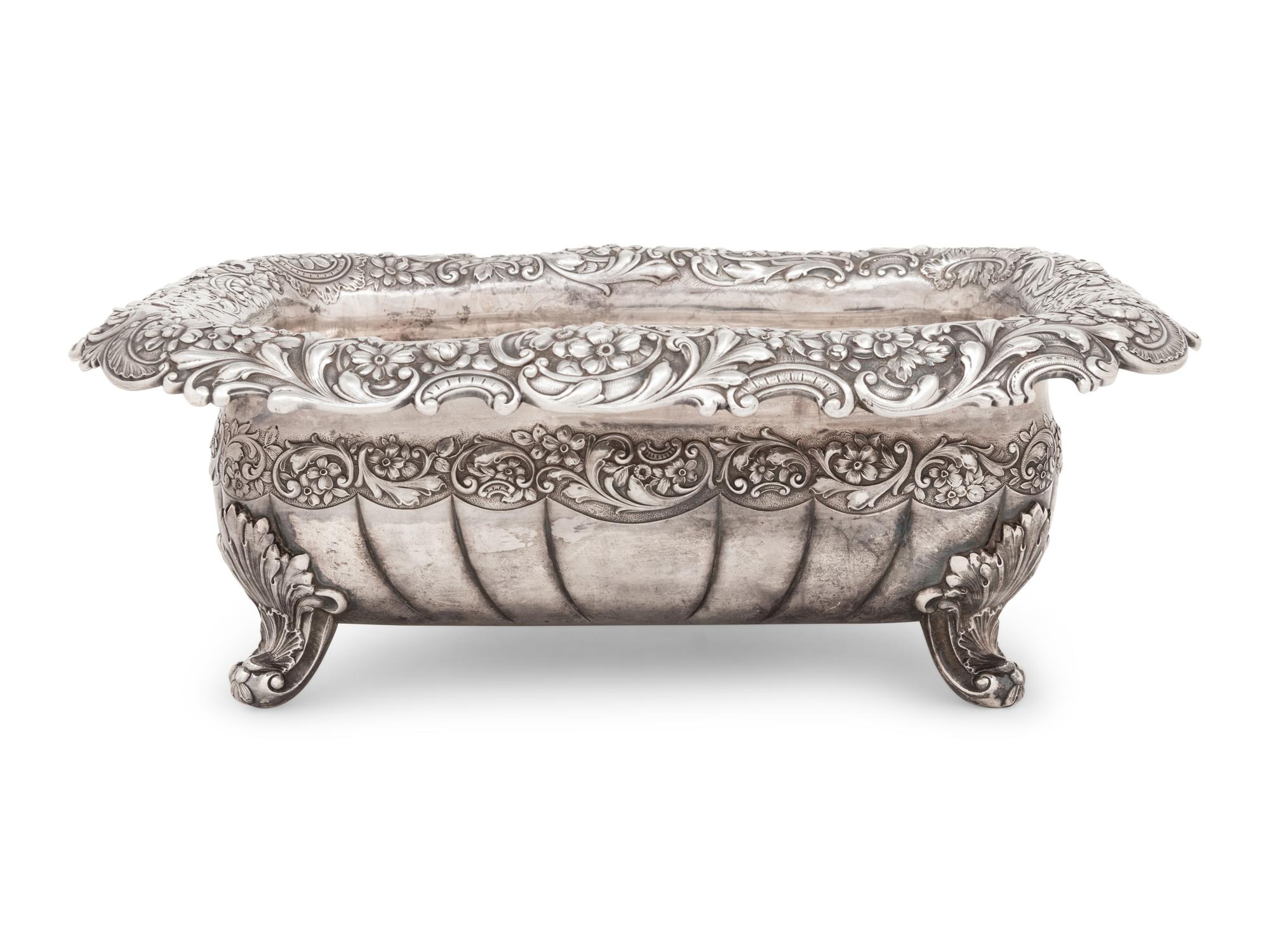 An American Silver Footed Basin