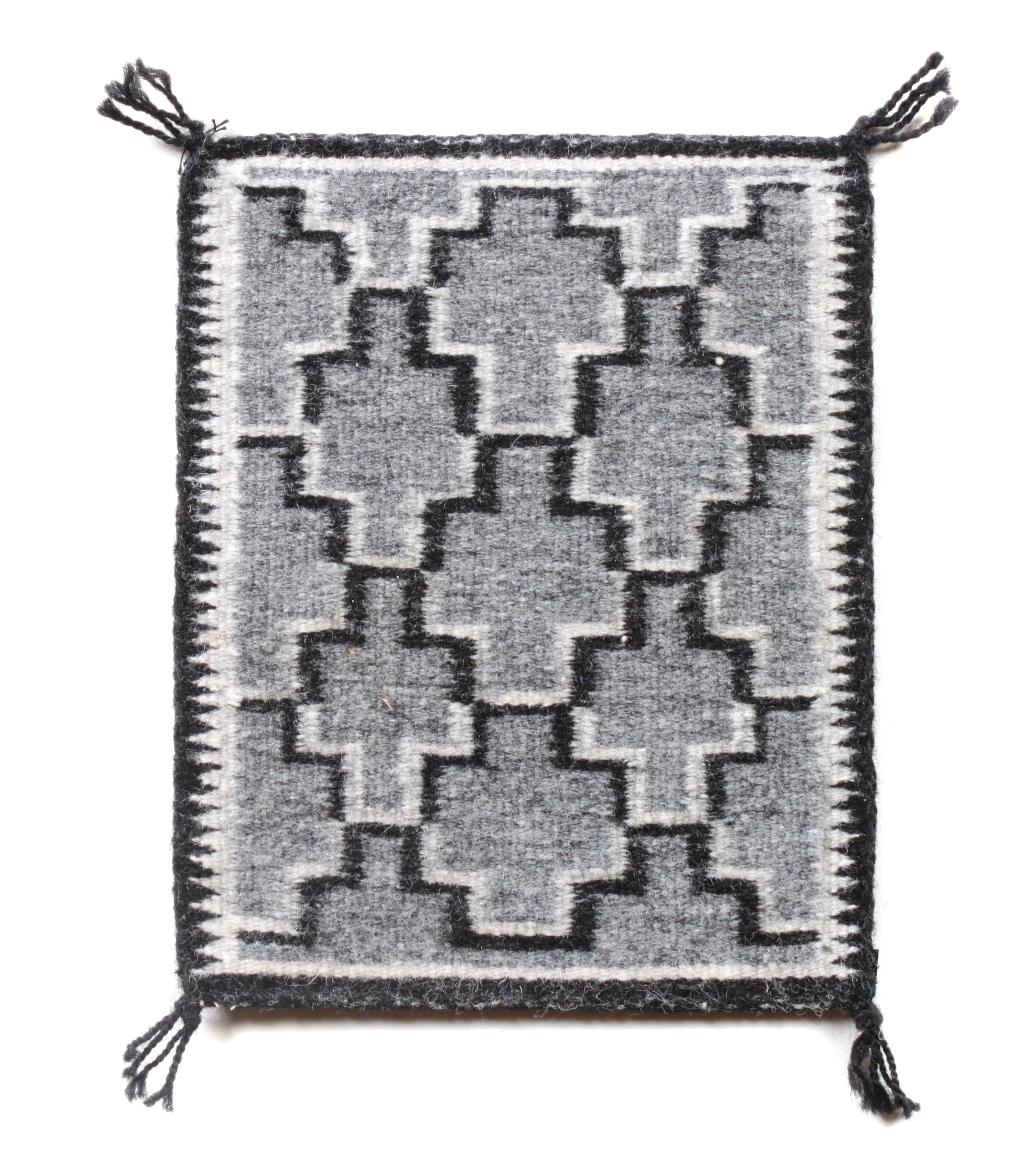 Herman Brown (Navajo, 20th Century), Three Miniature Weavings Largest: 5 3/4 x 4 1/2 inches