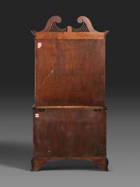 An American Chinese Chippendale Style Carved Mahogany Chest on Chest