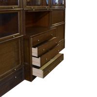An Oak Multi-Door Filing Cabinet with Desk 109.5" W x 19" D x 91" H — France, Mid-20th Century