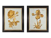 Set of Six Verre églomisé Botanical Mirrors
