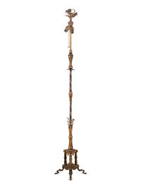 A Gilt Metal Floor Lamp